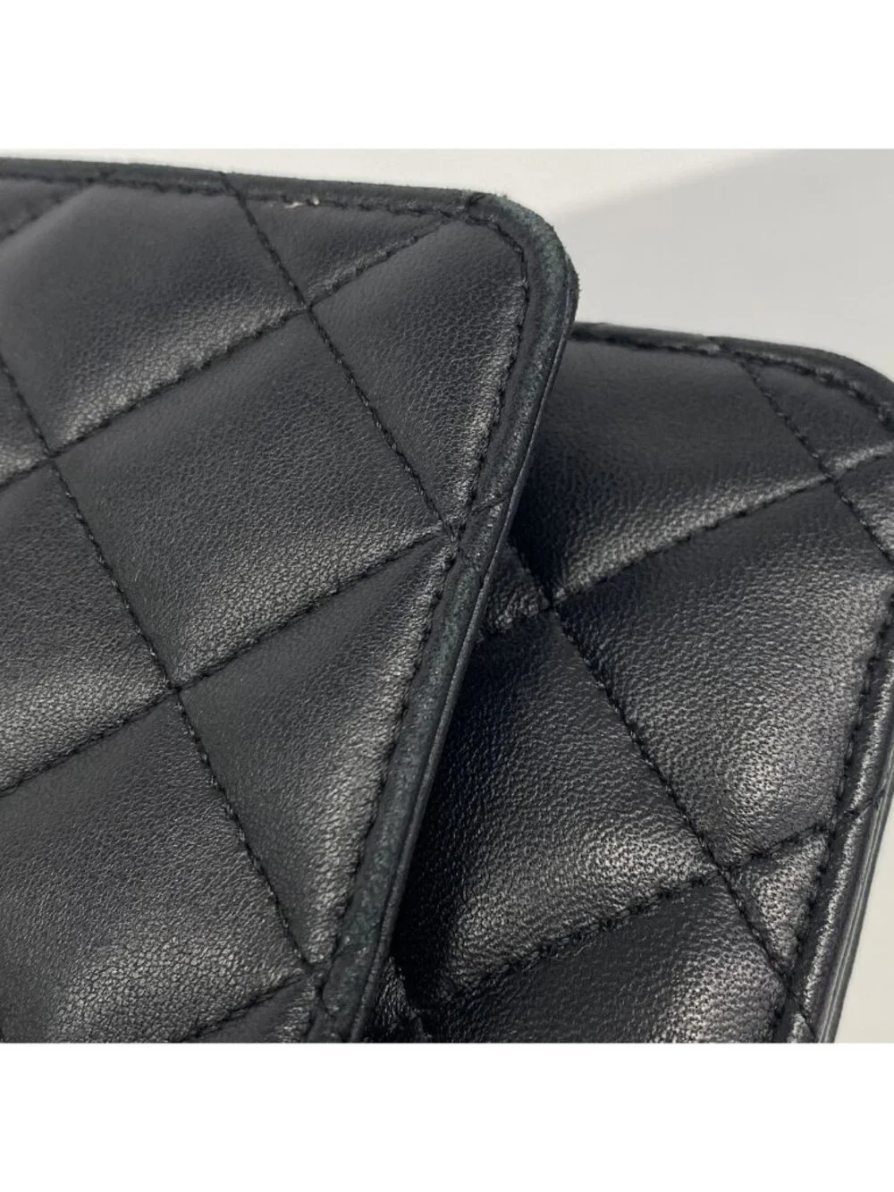 Chanel Wallet on Chain Quilted Lambskin Black Silver Shoulder Bag